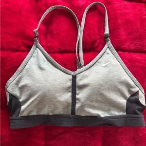 Nike Grey and Black Racerback Sports Bra